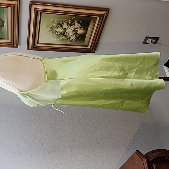 Delicates brand green slip dress nightgown lace sequin details size large - Picture 5 of 17